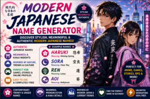 Modern Japanese Name Generator | Stylish Name Ideas